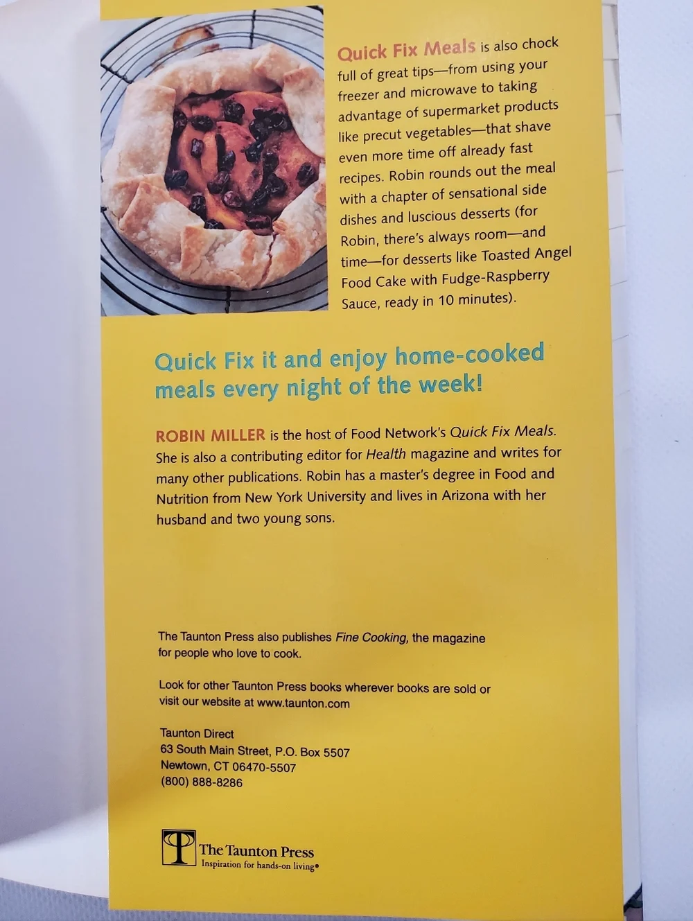 Robin Miller Quick Fix Meals Food Network Cookbook 200 Simple Recipes